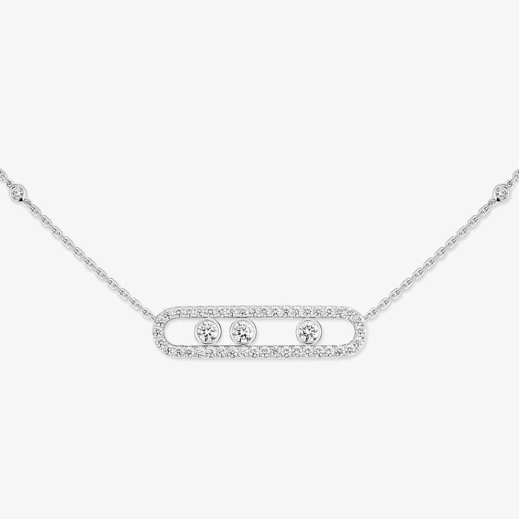 [Imperial]  Move Pave_ Rose Gold Diamond Necklace