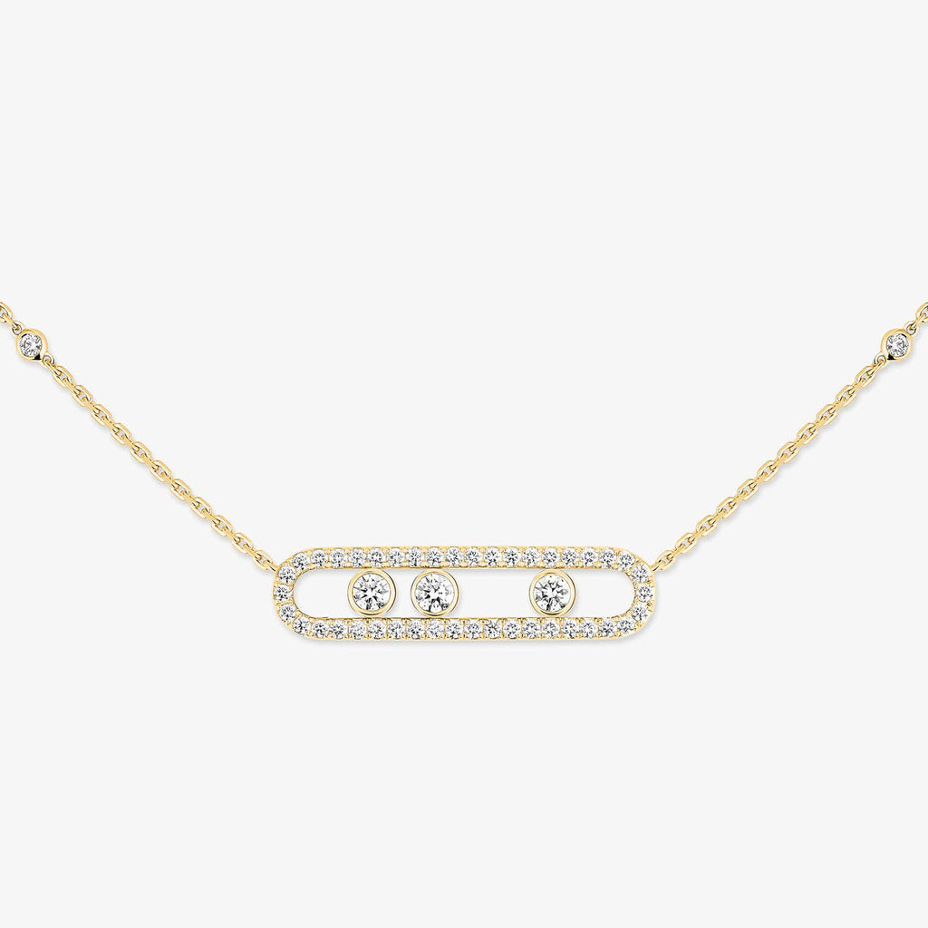 [Imperial]  Move Pave_ Rose Gold Diamond Necklace
