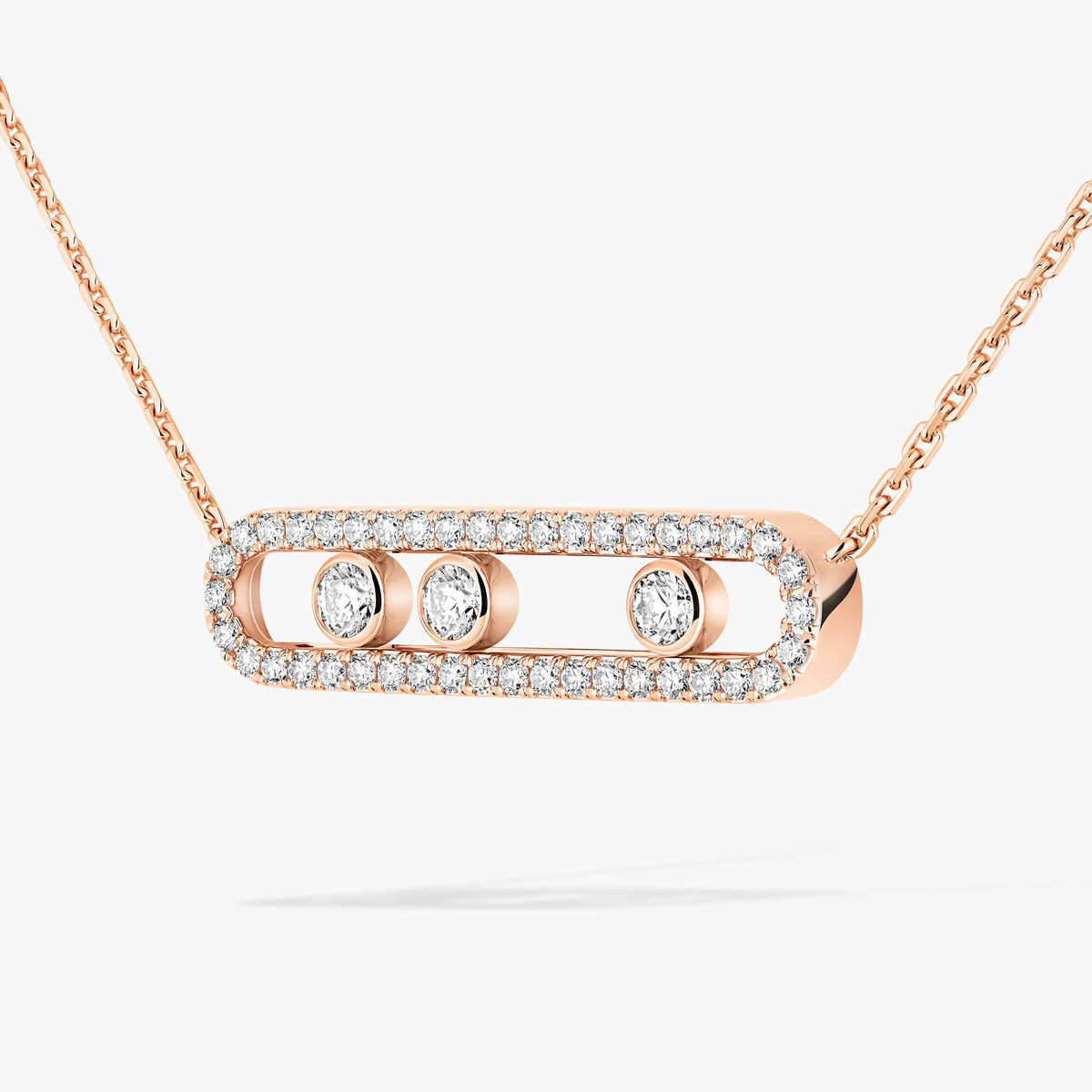 [Imperial]  Move Pave_ Rose Gold Diamond Necklace