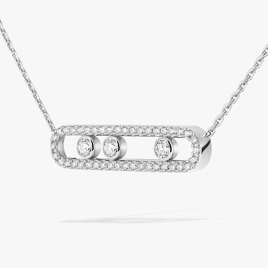[Imperial]  Move Pave_ Rose Gold Diamond Necklace