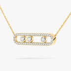 [Imperial]  Move Pave_ Rose Gold Diamond Necklace