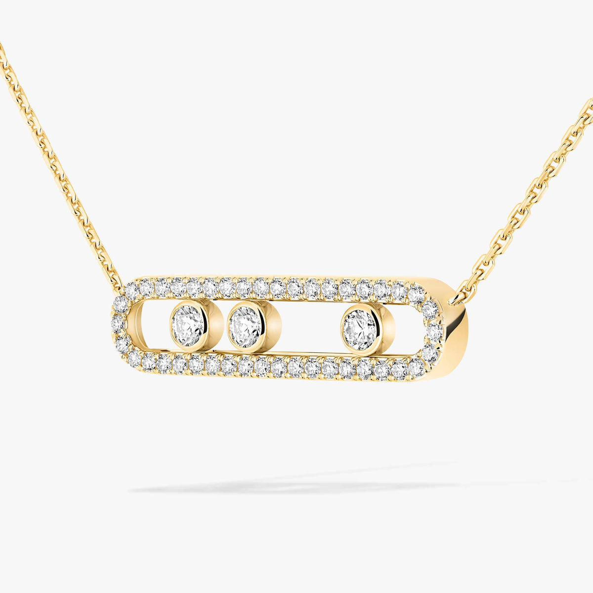 [Imperial]  Move Pave_ Rose Gold Diamond Necklace