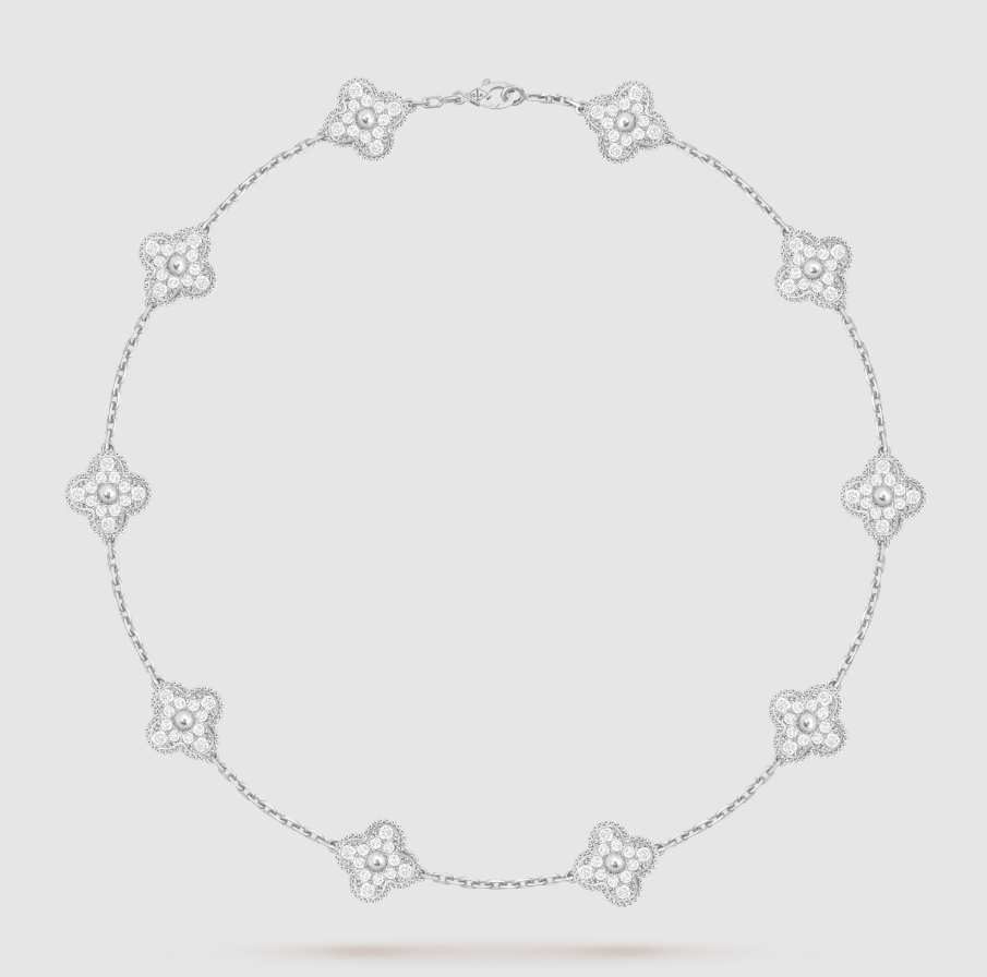 [Imperial]CLOVER 10 MOTIFS FULL DIAMOND NECKLACE