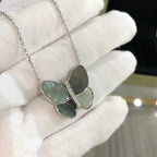 [Imperial] LARGE BUTTERFLY SILVER PENDANT DIAMOND NECKLACE