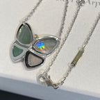 [Imperial] LARGE BUTTERFLY SILVER PENDANT DIAMOND NECKLACE