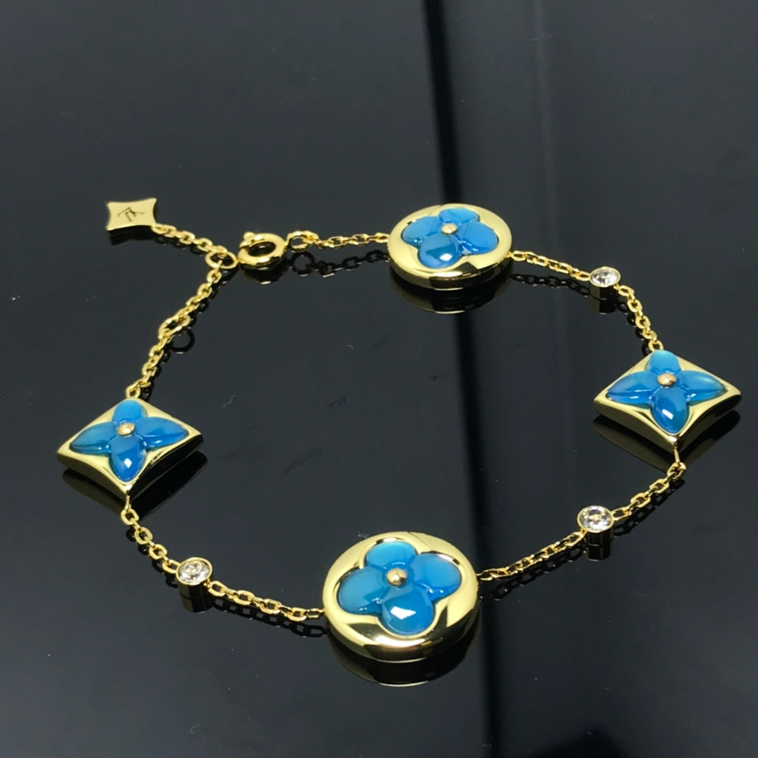 [Imperial] STAR AND SUN 4 MOTIF BLUE BRACELET