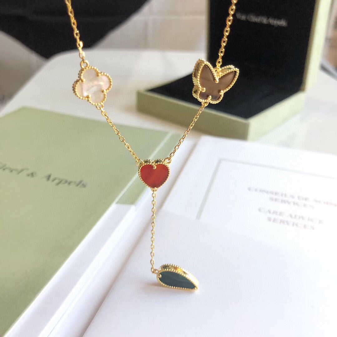 [Imperial] LUCKY SPRING 4 MOTIFS ROSE GOLD NECKLACE