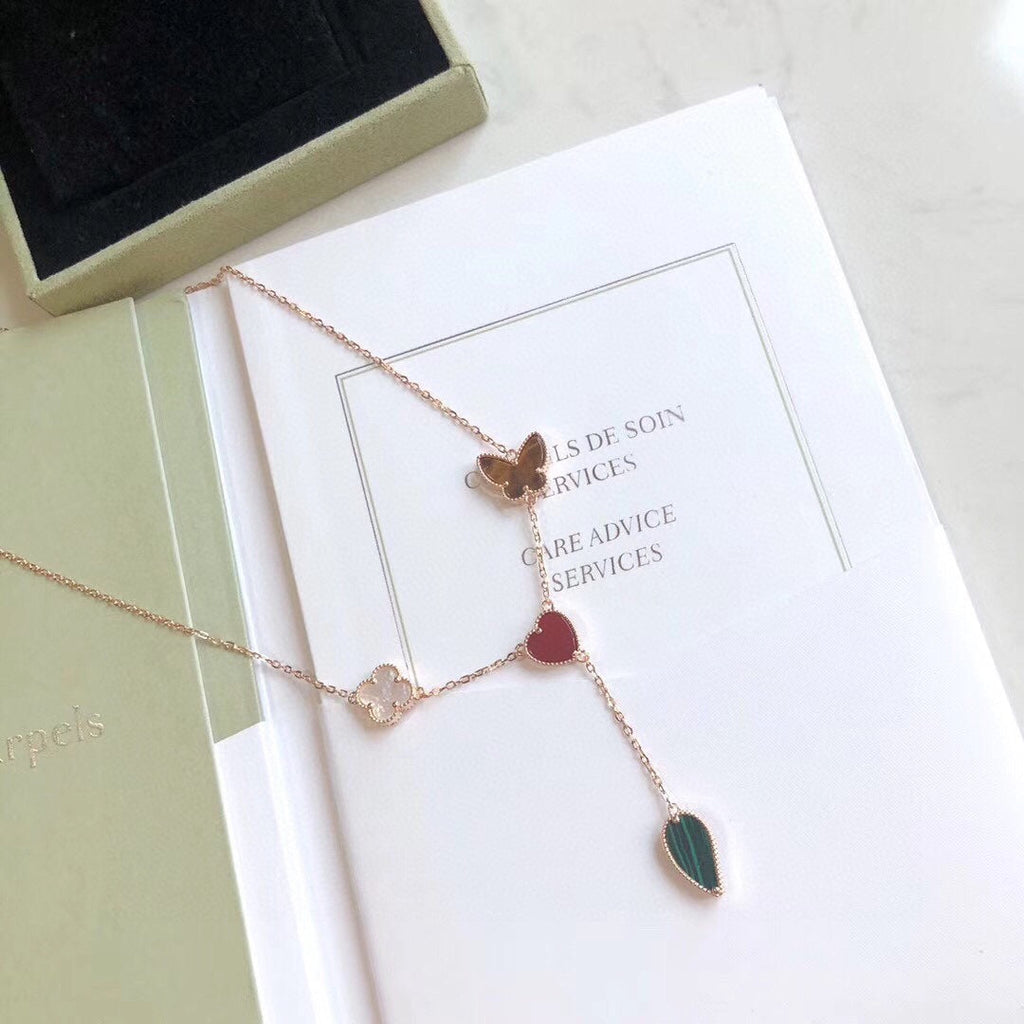 [Imperial] LUCKY SPRING 4 MOTIFS ROSE GOLD NECKLACE