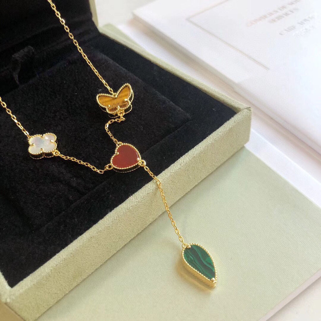 [Imperial] LUCKY SPRING 4 MOTIFS ROSE GOLD NECKLACE