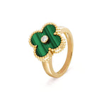 [Imperial] CLOVER MALACHITE RING GOLD DIAMOND